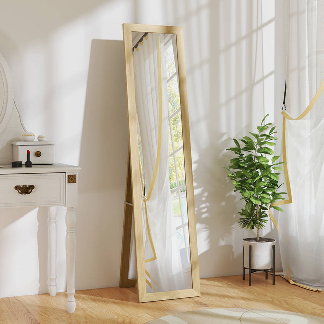 Miroir mural pleine longueur, cadre en chêne, 37 x 40 x 155 cm