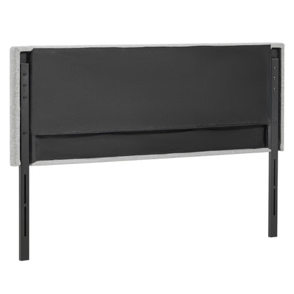 Full Size Headboard – Adjustable Height, Diamond Tufted, Light Grey