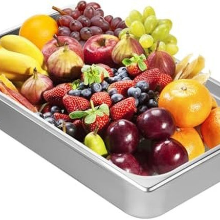 Full-Size Steam Table Pan With Lid, 4-Inch Deep, Stainless Steel