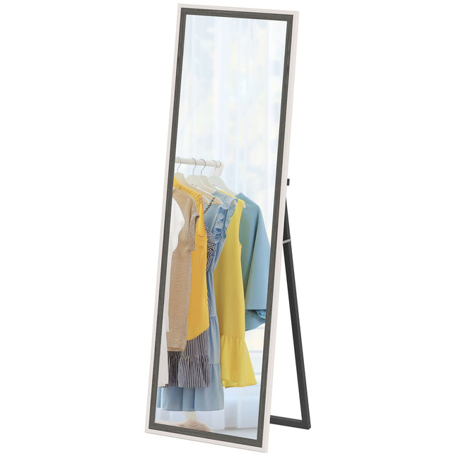 Miroir pleine longueur, cadre en MDF, film incassable, 162,6 x 53,3 cm, gris