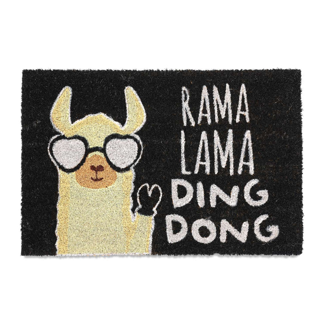 Paillasson en fibre de coco motif lama amusant - Usage intérieur/extérieur