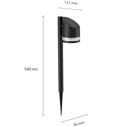 Fyve Gartenlampe abgewinkelt Solarzelle Ultra Effiziente LED 200lm Schwarz