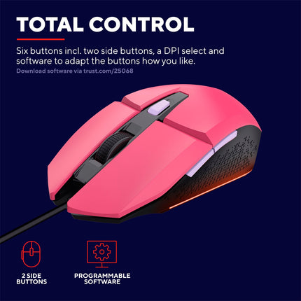 GXT 109P Felox Beleuchtete Gaming-Maus Pink