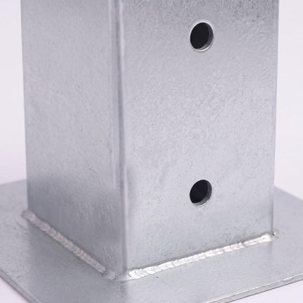 Supports de poteaux en acier galvanisé, lot de 4 – Argent, 90 x 150 mm