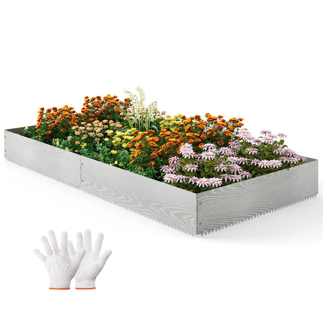 Bordure de jardin en métal galvanisé, 6 pièces, 110 x 22 cm
