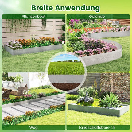 Bordure de jardin en métal galvanisé, 6 pièces, 110 x 22 cm