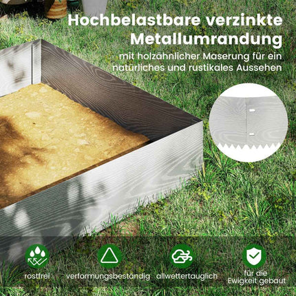 Bordure de jardin en métal galvanisé, 6 pièces, 110 x 22 cm