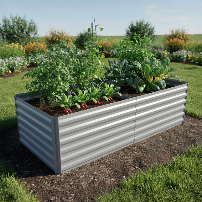 Potager surélevé galvanisé 57 x 180 x 90 cm