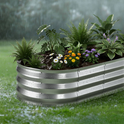 Galvanized Raised Garden Beds, 2 Pack, 4x2x1 Ft Oval