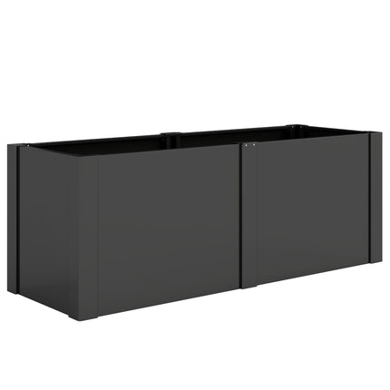 Hochbeet aus verzinktem Stahl, 150x53x55 cm, Schwarz