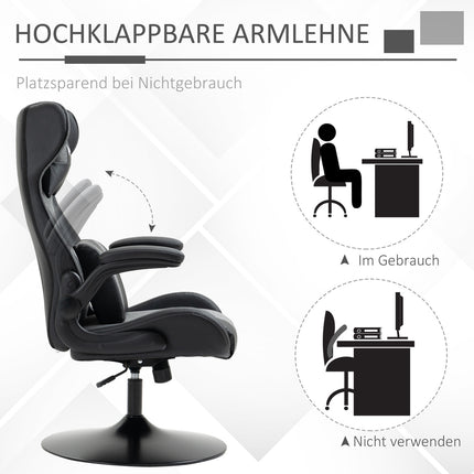 Chaise de jeu, hauteur réglable, noir/gris, design ergonomique