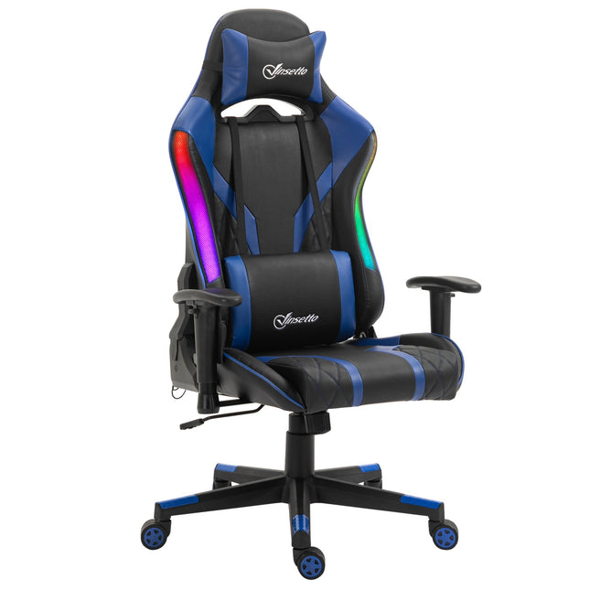 Ergonomic gaming chair with LED, adjustable armrest, high back