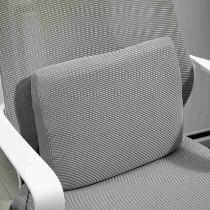 Chaise De Jeu, Chaise De Bureau Avec Fonction Massage, Chaise Pivotante, Ergonomique, Nylon, Gris, 62X60X114-122Cm