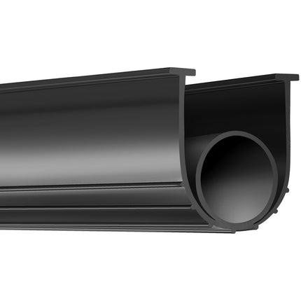 Garage Door Bottom Seal, U+O, 10 ft, 8 mm, Black