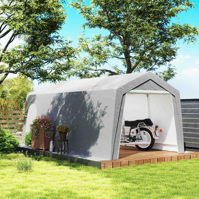Wasserdichtes Outdoor-Garagenzelt – 300x600x250 cm, hellgrau