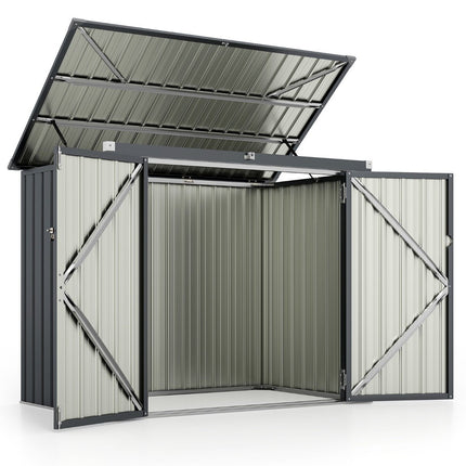 Poubelle pour 2 poubelles Poubelle en métal galvanisé Poubelle avec 2 portes