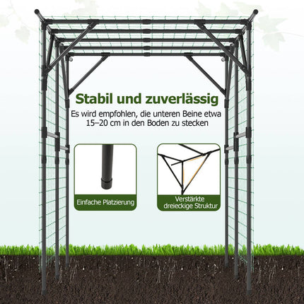 Gartenbogen Rankhilfe für Kletterpflanzen, 200x150x197 cm