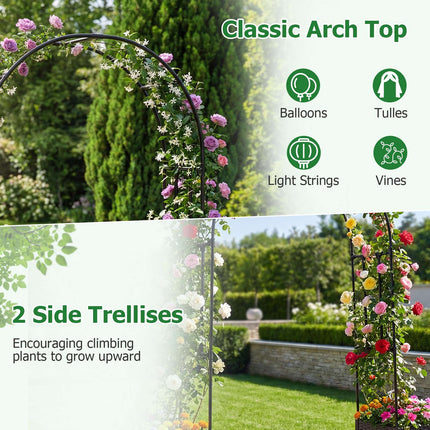 Treillis en forme d'arche de jardin avec 2 jardinières à arrosage automatique