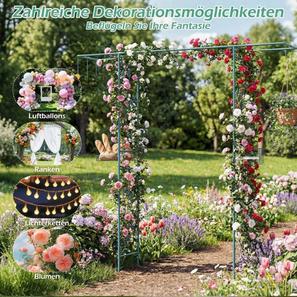 Arche de jardin avec mangeoire et abreuvoir pour oiseaux, structure en métal