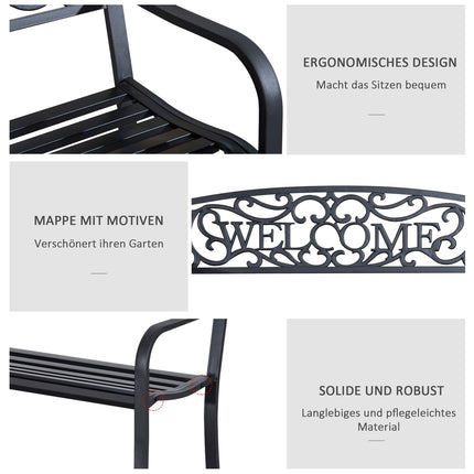 Banc De Jardin Banc 2 Places Banc De Parc Mobilier De Jardin En Métal
