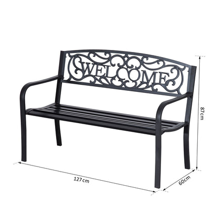 Banc De Jardin Banc 2 Places Banc De Parc Mobilier De Jardin En Métal