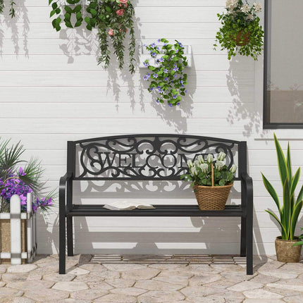 Banc De Jardin Banc 2 Places Banc De Parc Mobilier De Jardin En Métal
