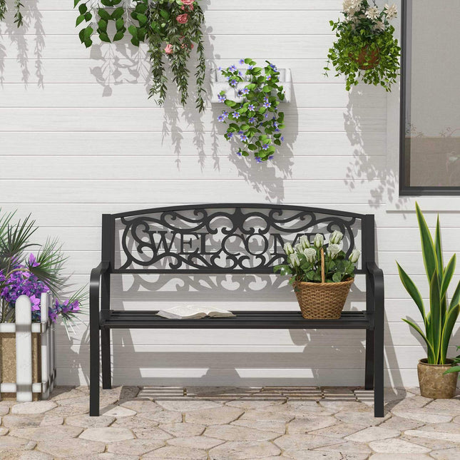 Banc De Jardin Banc 2 Places Banc De Parc Mobilier De Jardin En Métal