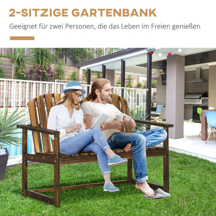 Gartenbank mit Rückenlehne, Armlehnen, 2-Sitzer