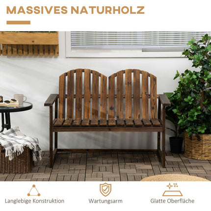 Gartenbank mit Rückenlehne, Armlehnen, 2-Sitzer