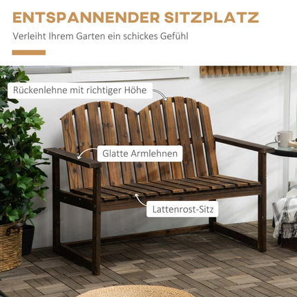Gartenbank mit Rückenlehne, Armlehnen, 2-Sitzer