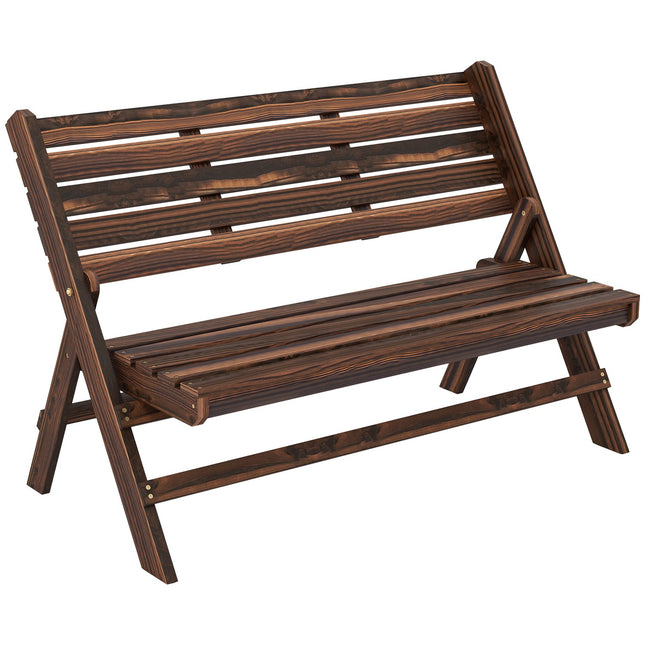 Gartenbank – 2-Sitzer, karbonisiert, Tragkraft 250 kg