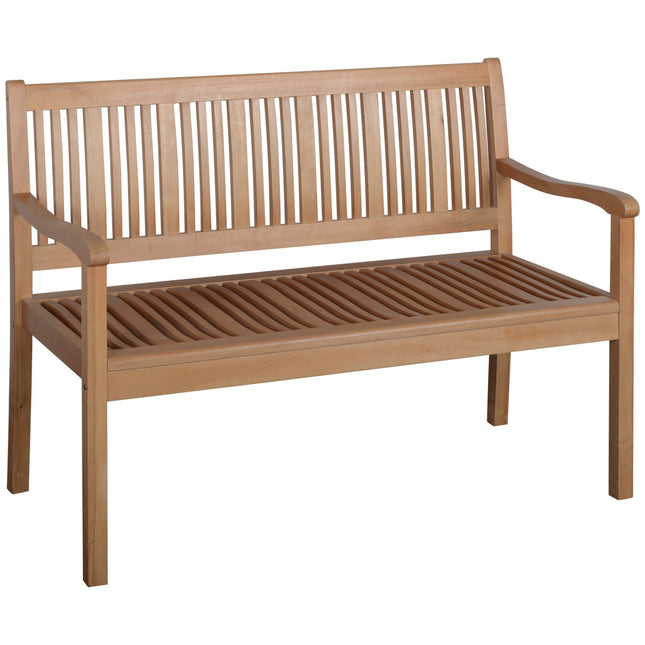 Gelbe 2-Sitzer-Gartenbank, Pappelholz, Belastbarkeit 180 kg