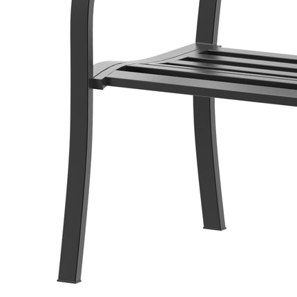 Garten-Stahlbank 2-Sitzer – Schwarz, B127 x T60 x H87 cm