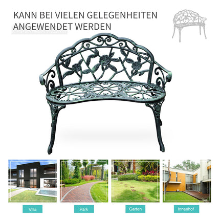 2-Sitzer Gartenbank aus Metall - 100 x 54 x 78 cm