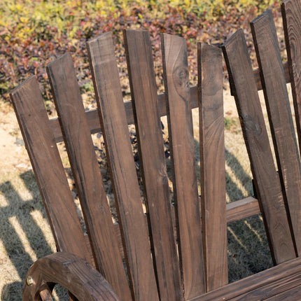 Gartenbank aus Massivholz mit Armlehnen, dunkelbraun