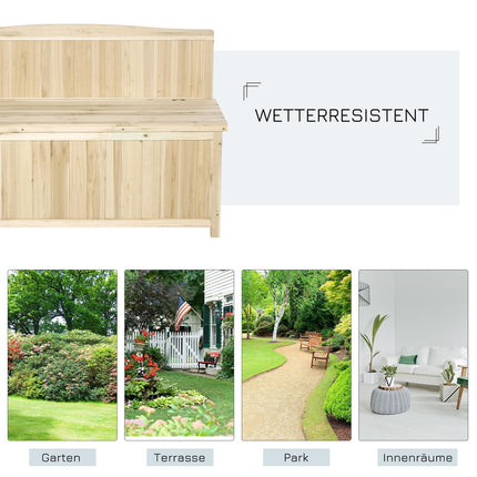 Gartenbank mit Stauraum, 2-Sitzer, Fichte, 250 kg Tragfähigkeit