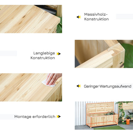 Gartenbank mit Stauraum, 2-Sitzer, Fichte, 250 kg Tragfähigkeit