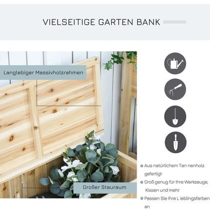 Gartenbank mit Stauraum, 2-Sitzer, Fichte, 250 kg Tragfähigkeit