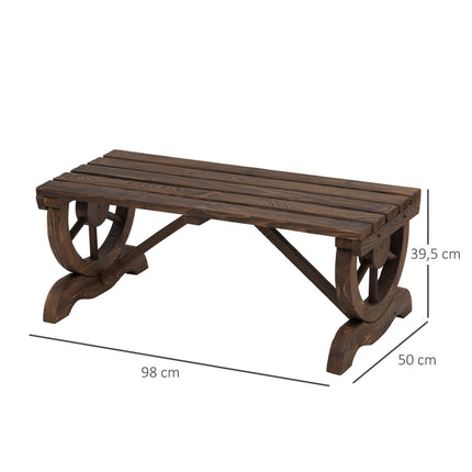 Banc De Jardin En Bois Résistant Aux Intempéries Meubles De Jardin Banc Rustique Naturel 98 X 50 X 39,5 Cm