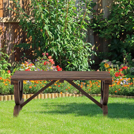 Banc De Jardin En Bois Résistant Aux Intempéries Meubles De Jardin Banc Rustique Naturel 98 X 50 X 39,5 Cm