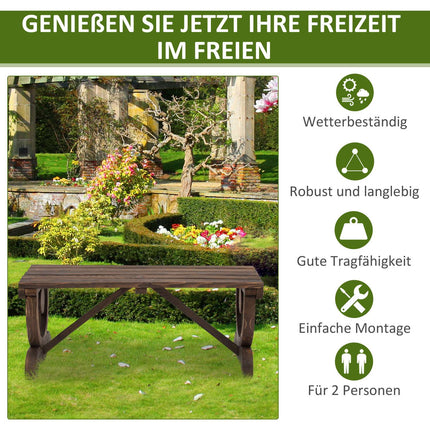 Banc De Jardin En Bois Résistant Aux Intempéries Meubles De Jardin Banc Rustique Naturel 98 X 50 X 39,5 Cm