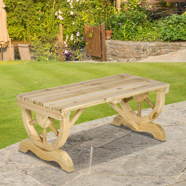 Banc De Jardin En Bois Résistant Aux Intempéries Meubles De Jardin Banc Rustique Naturel 98 X 50 X 39,5 Cm