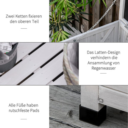 Wasserfester Gartenholzschrank aus Fichte – viel Stauraum