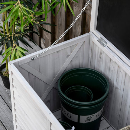 Wasserfester Gartenholzschrank aus Fichte – viel Stauraum