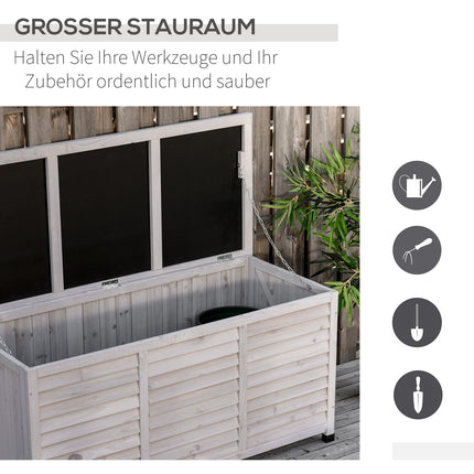 Wasserfester Gartenholzschrank aus Fichte – viel Stauraum