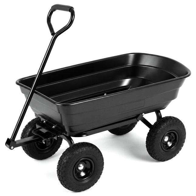 Gartenwagen mit 75L Kippmulde, 300kg Traglast, Schwarz