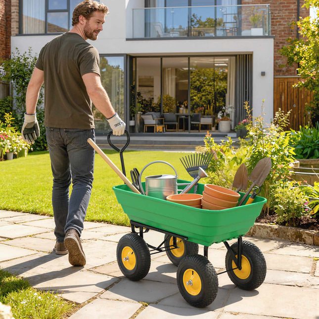 Gartenkarre mit Kippfunktion, 75L, 200kg Tragkraft