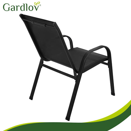 Ensemble de chaises de jardin, 2 chaises empilables en fer, résistantes aux UV
