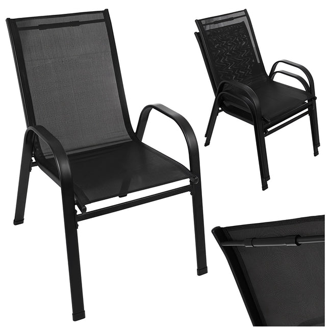 Gartensessel-Set, 2 stapelbare Eisenstühle, UV-beständig