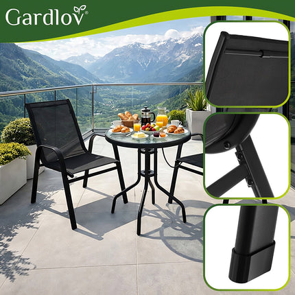 Ensemble de chaises de jardin, 2 chaises empilables en fer, résistantes aux UV
